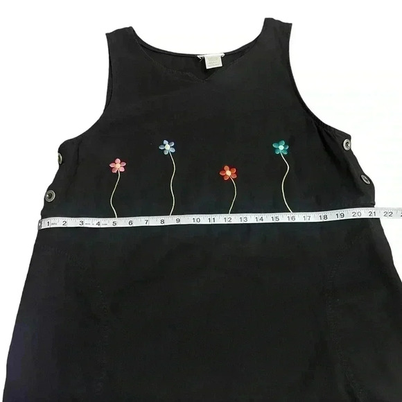 Talbots Black Floral Embroidered Sleeveless Maxi Dress Jumper Women’s size 14 - Picture 5 of 11
